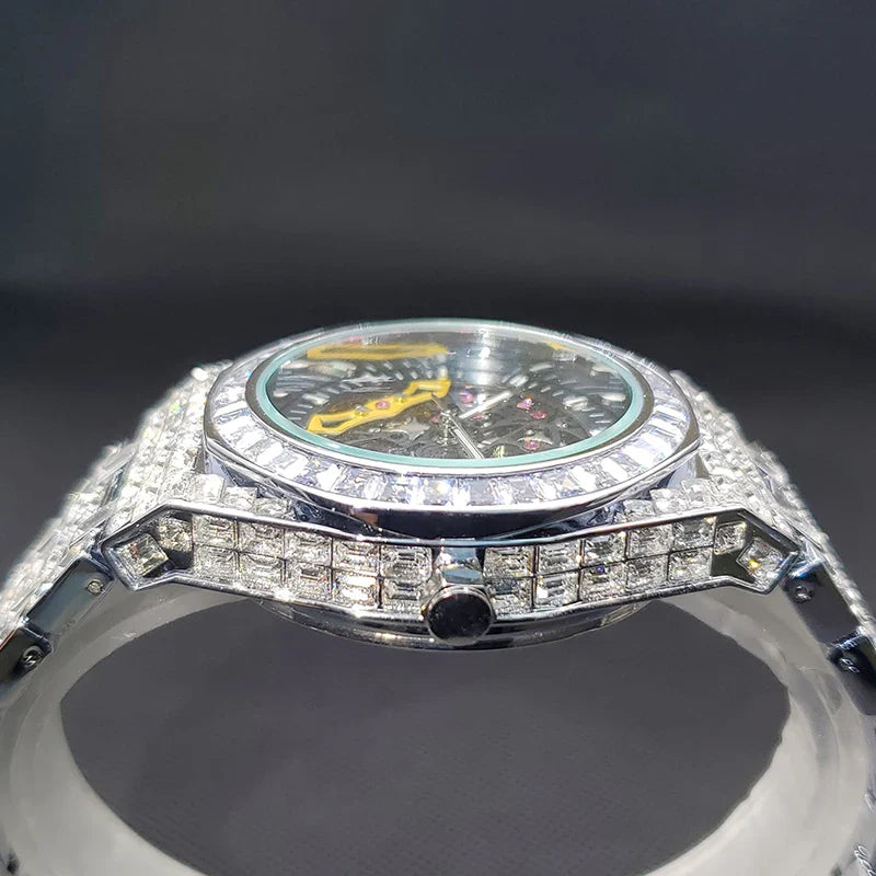ICED OUT MARQUIS SKELETON BAGUETTE WATCH