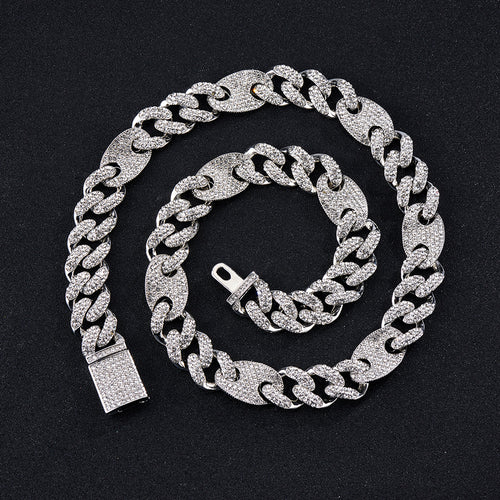 15MM ICED OUT PAPER CLIP CUBAN CHAIN