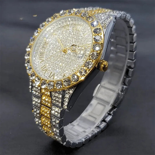 Khione Iced Out Watch - Cartice™LuxuryJewelryGoldSilverWatchBraceletNecklaceChainIced-outCubanMoissaniteTarnish-freeStainlessDurablePremiumShinePlatedStatementDiamondAffordable