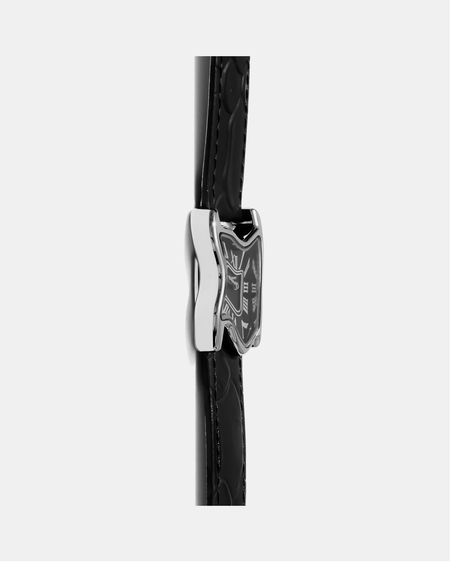 Square Melting Watch Silver Small Black Dial Edition