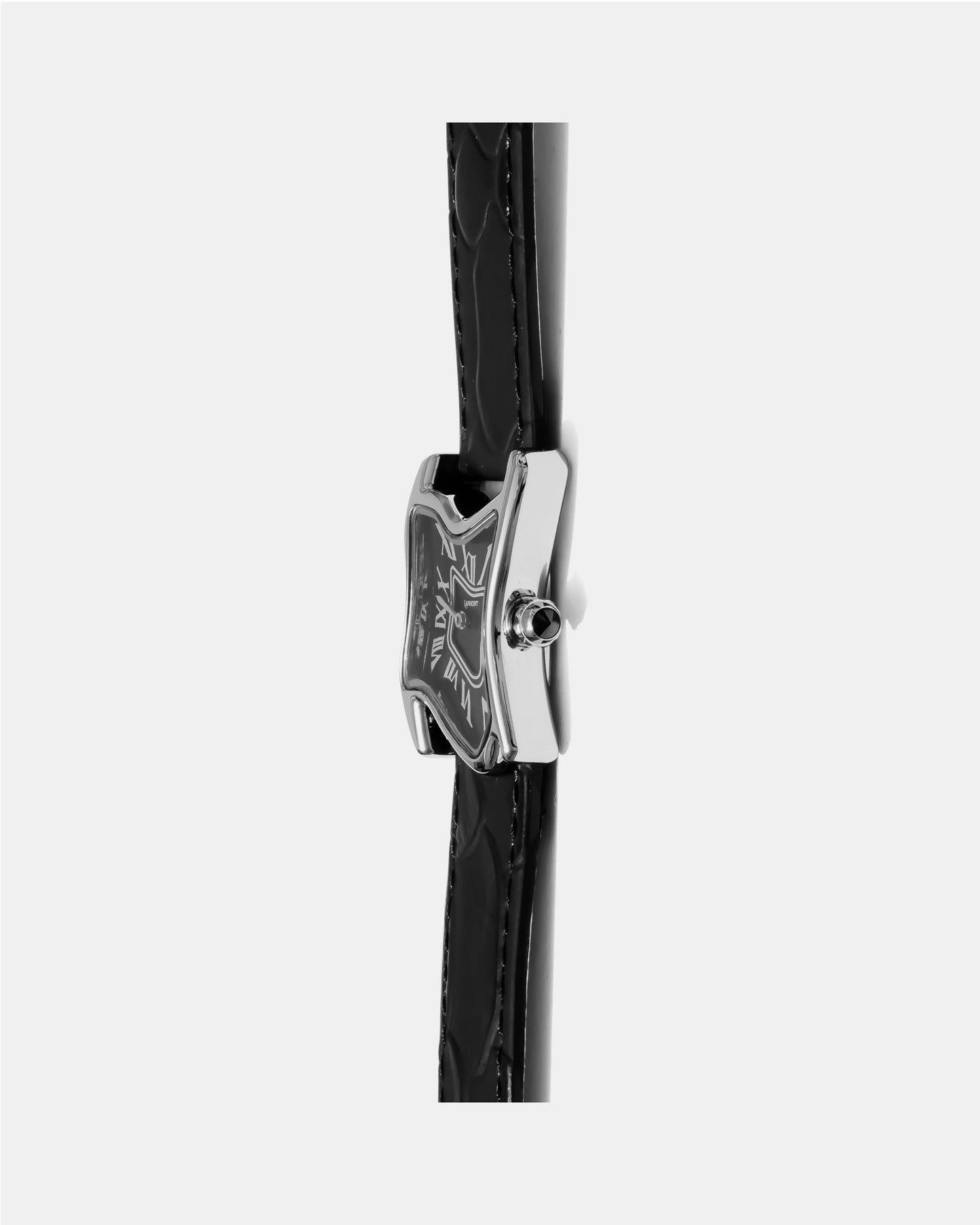 Square Melting Watch Silver Small Black Dial Edition