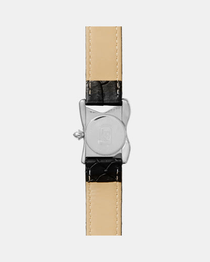Square Melting Watch Silver Small Black Dial Edition